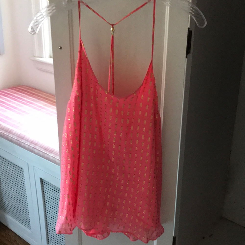 Camisole silk top. With gold embellishments.